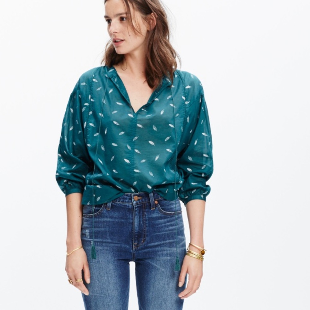 [ Madewell ] feather peasant top
